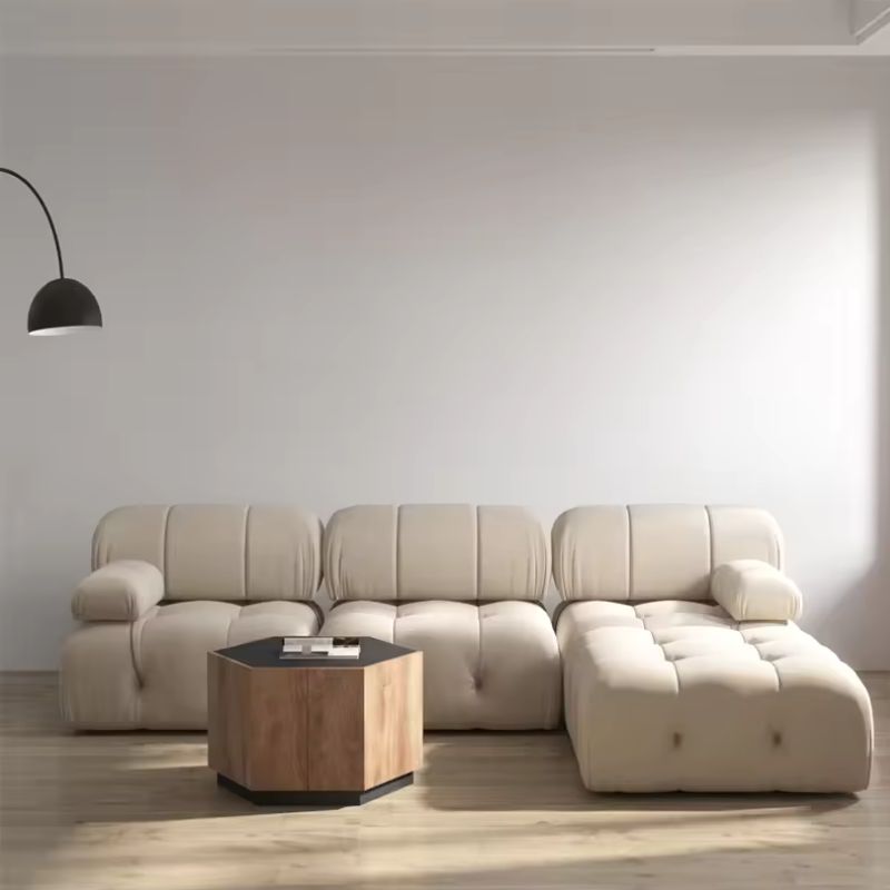 Nordic Modern Modular Fabric Sofa with Buckle Design & Light Luxury Sponge
