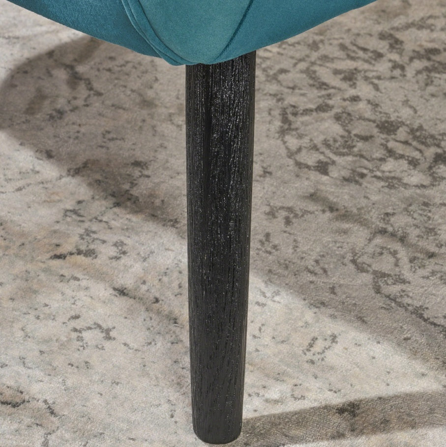 Teal Velvet Wingback Arm Chair with Tufted Mid-Century Design Upholstered