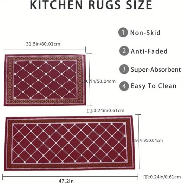 Kitchen Mat Cushioned Kitchen Rugs Non-Skid Waterproof Kitchen Mats