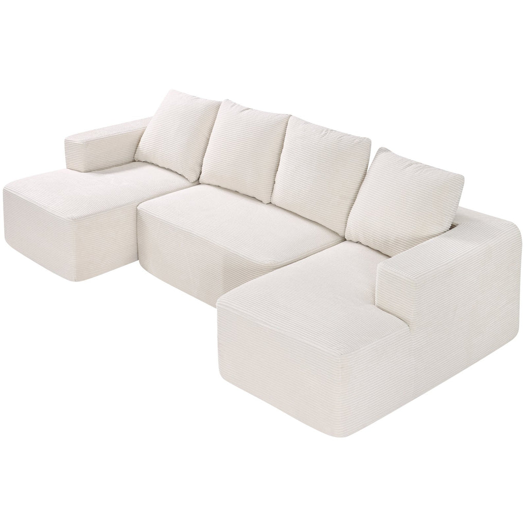 Modular U-Shaped Sectional Sofa With Chaise