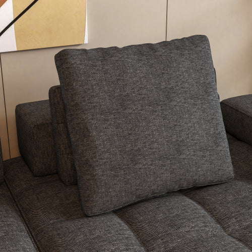 Modern Grey Corduroy Loveseat Sofa with Extra Deep Seats & Memory Foam
