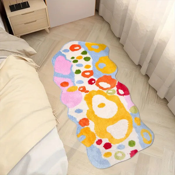 Colorful Cartoon Rugs, Colorful Flower Floor Mats, Cute And Beautiful Bedroom Rugs, Super Soft Bedroom Area Rugs, Non-Slip Quick Drying Long Bath Mats, Bathroom Kitchen Long Runner Mats